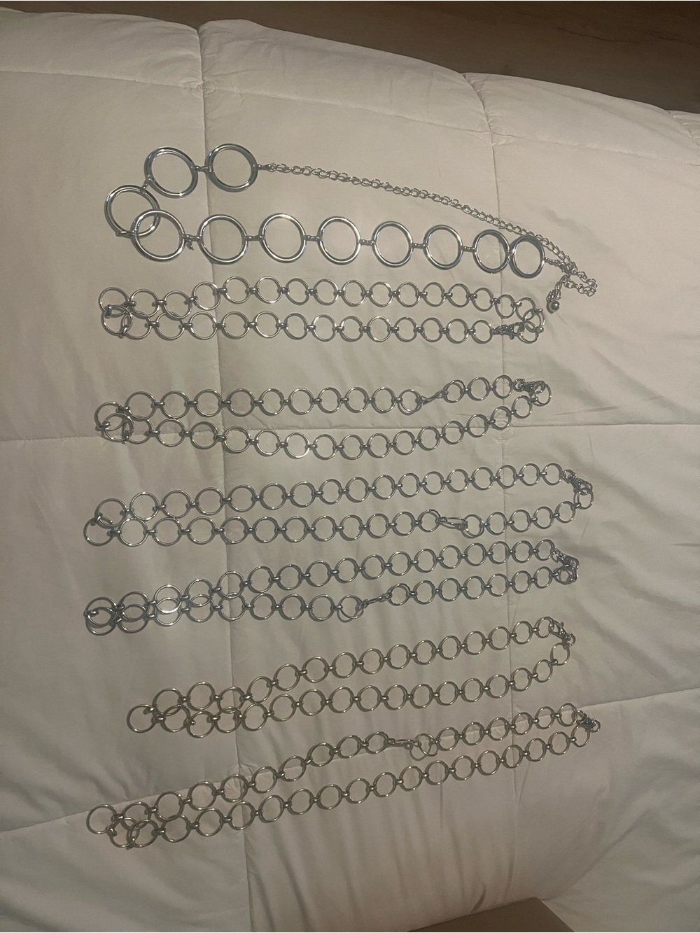 Silver Link Chain Waist Belt Lot - Women's Fashion Accessory